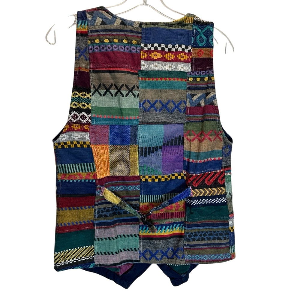 No Boundaries Multicolored Cotton Patchwork Vest,… - image 2